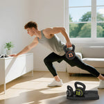 3er-Set Kettlebells, 2,2, 4,5 und 6,8 kg, rutschfester Griff für Fitness- und Sporttraining, inklusive schwarzem Ablageregal