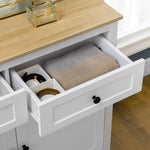 Commode meuble de rangement 2 portes avec étagère réglable en hauteur 2 tiroirs 100 x 40 x 85 cm blanc et aspect bois