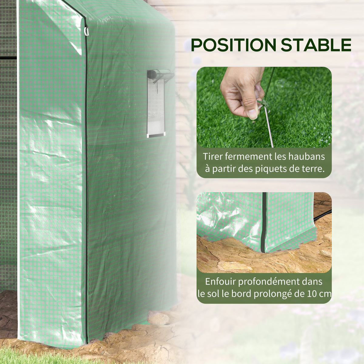 Serre de jardin avec 1 porte, 1 fenetres, étagères 3 niveaux pour Légumes Plantes Fleurs Bâche PE 140 x 143 x 190 cm
