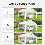 Tente de Réception Barnum Structure Acier Galvanisé Barres de Renfort 4 Parois Latérales Fenêtres UPF 30+ 4x6m Blanc