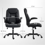 Fauteuil de bureau, chaise bureau ergonomique avec accoudoirs relevables, hauteur réglable, fonction de bascule, noir