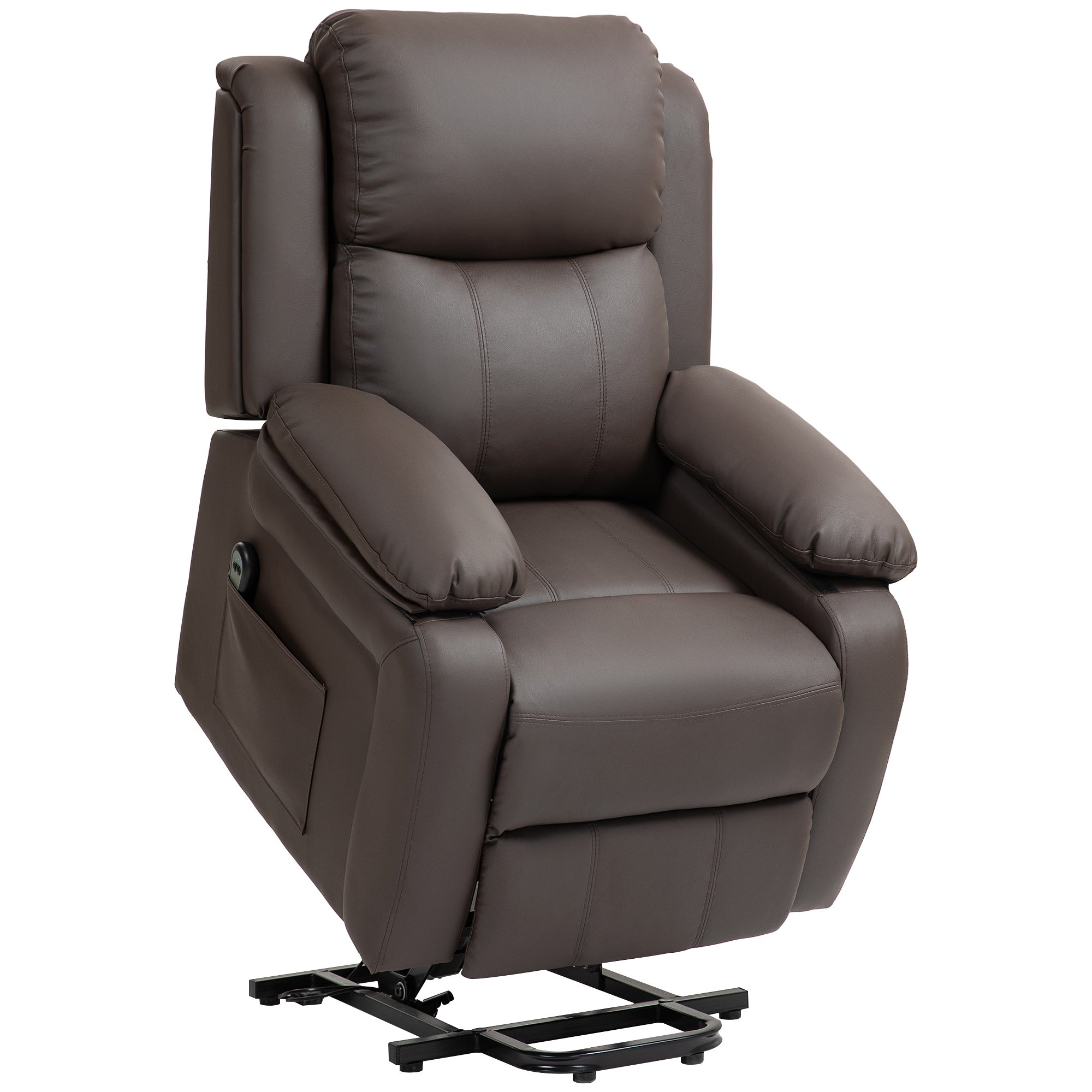 Fauteuil releveur électrique fauteuil relax électrique avec repose-pied télécommande et 2 pochettes 76x90x105cm marron