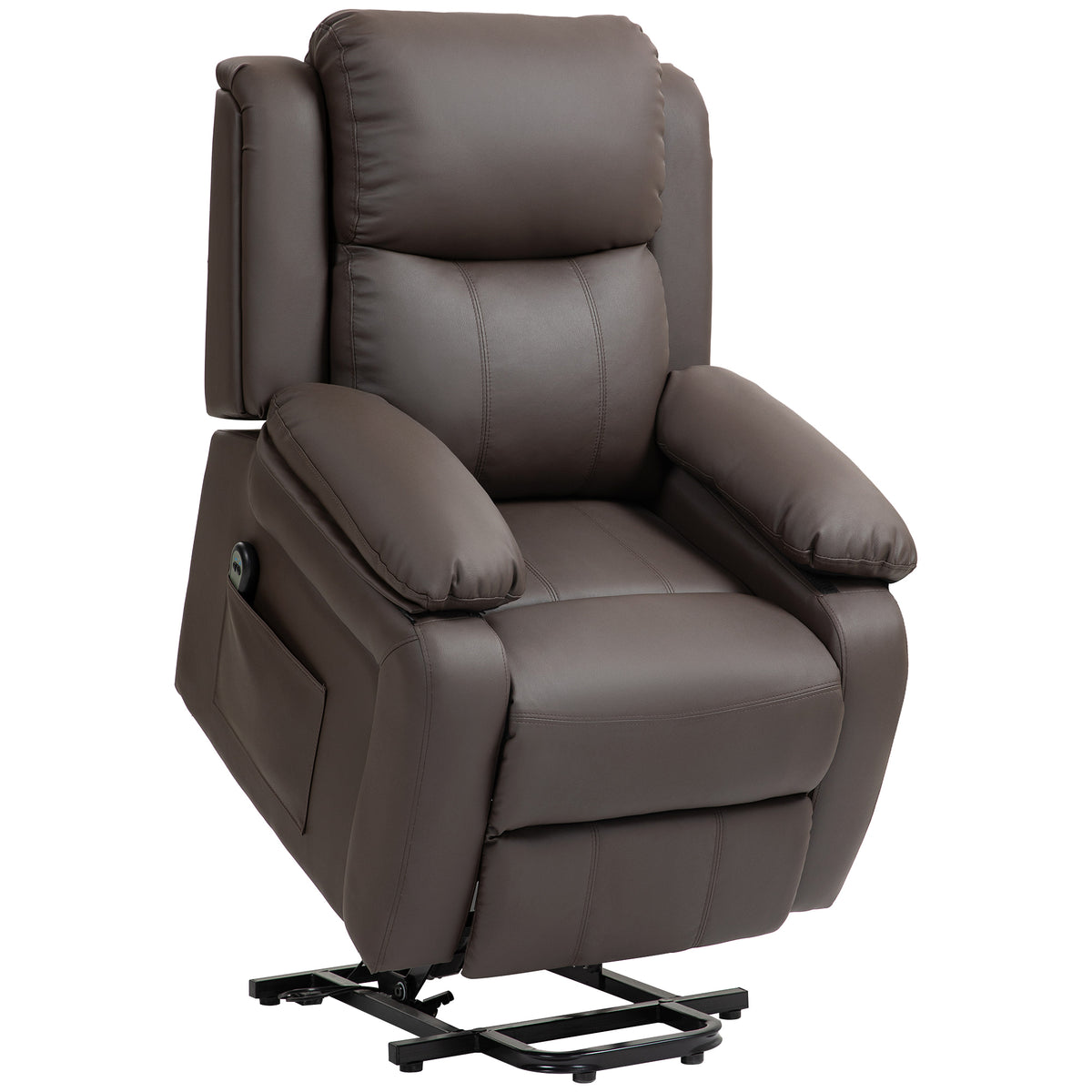 Fauteuil releveur électrique fauteuil relax électrique avec repose-pied télécommande et 2 pochettes 76x90x105cm marron