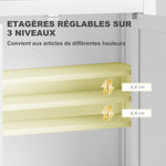 Armoire murale de salle de bain 3 niveaux, meuble de rangement suspendu  2 portes étagère réglable 61 x 20 x 84 cm blanc