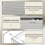 Meuble à Chaussures 6 Paires, Armoire à Chaussures Étroite Moderne, 3 Tiroirs Rabattables et Portes Persiennes, Blanc