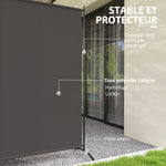 Paravent Extérieur à Panneau Unique, Séparateur de Pièce de 180H cm avec Protection UV30+, Gris Foncé