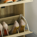 Meuble à chaussures à 3 abattants 18 paires grande capacité pour entrée couloir salon 63 x 24 x 117 cm chêne