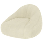 Pouf per adulti in velluto a coste, imbottito in schiuma, forma avvolgente, senza montaggio, 114x121x60 cm, crema