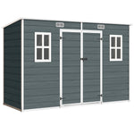 Abri de jardin en plastique, avec plancher, 303 x 123 x 197 cm, effet bois gris