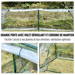 Serre de Jardin Tunnel mini serre tunnel serre à tomates 2,5L x 1l x 0,8H m Grande Porte zippée bâche Plastique Transparent métal époxy Vert