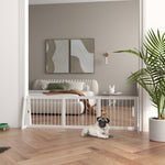 Cancelletto di sicurezza per cani, barriera protettiva a 3 pannelli, estensibile 71-190 cm, in legno - bianco