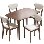 Ensemble table salle à manger avec 4 chaises table de cuisine avec chaises 4 personnes assise rembourrée noyer crème