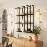 Étagère Murale Industrielle 9 Compartiments, Étagère Modulaire en Métal pour Objets de Collection, 87,5x18x100cm Noir