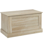 Coffre de rangement, coffre à jouets, avec charnière de sécurité, pour salon, en bois, 80 x 40 x 45 cm, bois naturel