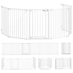 Barrière de sécurité en métal parc enclos pliable et modulable pour chien et enfant 6 panneaux 61 x 75 cm blanc