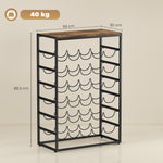 Casier à bouteilles pour 30 bouteilles, étagère à vin avec 6 niveaux, style industriel, 59x30x88,5cm, brun rustique