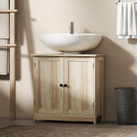 Meuble sous Lavabo, Meuble de Salle de Bain Placard à 2 Portes, Étagère Réglable, Anti-Humidité, 60 x 30 x 60 cm, Gris