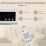 Radiateur mural soufflant 2000 W - chauffage céramique PTC - 3 niveaux de puissance - télécommande incluse blanc noir