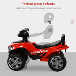 Ride-on Quad for Children 18-36 Months dim. 60L x 31W x 42H cm Light and Sound Effects Red Black