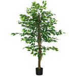 Plante artificielle ficus hauteur 1,50 m tronc branches liane lichen feuilles grand réalisme pot inclus vert