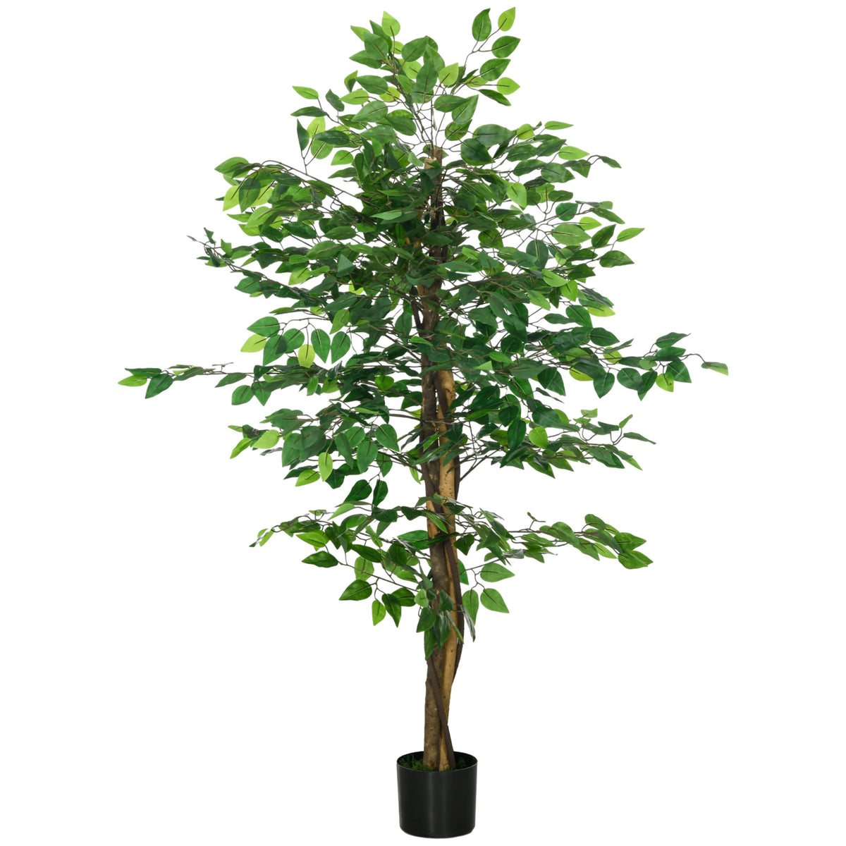 Plante artificielle ficus hauteur 1,50 m tronc branches liane lichen feuilles grand réalisme pot inclus vert