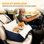Siège auto pour chien avec ceinture de sécurité et fixation siège de voiture pour chien rembourré 49x53x36cm bleu marine