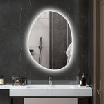 Miroir salle de bain avec éclairage LED 80 x 60 cm, miroir lumineux mural avec antibuée, mémoire, IP44, argenté