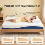 Matelas 140x190cm, matelas 2 personnes, mousse à mémoire de forme au thé vert, housse amovible lavable, fermeté moyenne