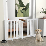 Barrière de sécurité chien barrière modulable pliable avec porte verrouillable intégrée 155 x 35,5 x 76 cm MDF blanc