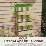 Jardinière murale potager avec 5 bacs treillis en bois massif amovibles 60 x 16 x 100 cm