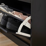 Scarpiera mobile portascarpe dim. 60L x 24P x 80A cm 2 ante a ribalta nero
