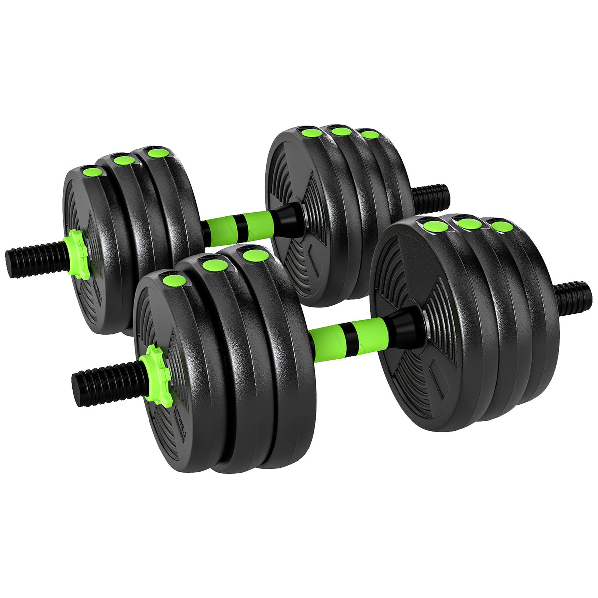 Kit haltères musculation haltères réglables 20 kg 3 en 1, ensemble de poids réglable avec barre d'extension noir