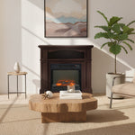 Cheminée électrique effet flammes LED luminosité réglable avec télécommande - 1800 W - 80,5 x 32,3 x 80,5 cm