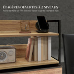 Meuble de rangement style industriel commode 3 tiroirs en tissu amovibles et 2 étagères - 60 x 29 x 101cm - MDF et métal