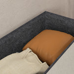 Banc de rangement pouf de rangement pliable bout de lit repose-pieds avec couvercle capitonnée 76L x 38l x 38H cm crème