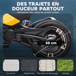 Quad électrique enfants voiture électrique enfants 12V 3 roues 2 moteurs lecteur MP3, klaxon, 2 vitesses 3-5 km/h jaune