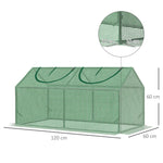 Serre de jardin mini serre 2 fenêtres enroulables couverture en PE haute densité 140 g/m² 120 x 60 x 60 cm vert foncé