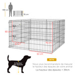 Parc enclos modulable pour chiens lapins rongeurs clôture pour petits animaux intérieur et extérieur 61 x 76 cm noir