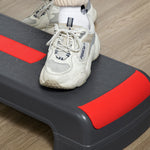 Stepper aérobic fitness hauteur réglable 3 niveaux surface antidérapante 78 x 28 x 20 cm gris et rouge