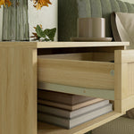 Lot de 2 tables de chevet murales tiroir coulissant, niche, plateau - en bois dim. 40L x 34l x 23H cm