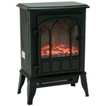 Cheminée électrique sur pied 1000/2000 W, fausse cheminée décorative avec effet flamme LED, protection contre la surchauffe, zone de couverture 15-30 m², noir