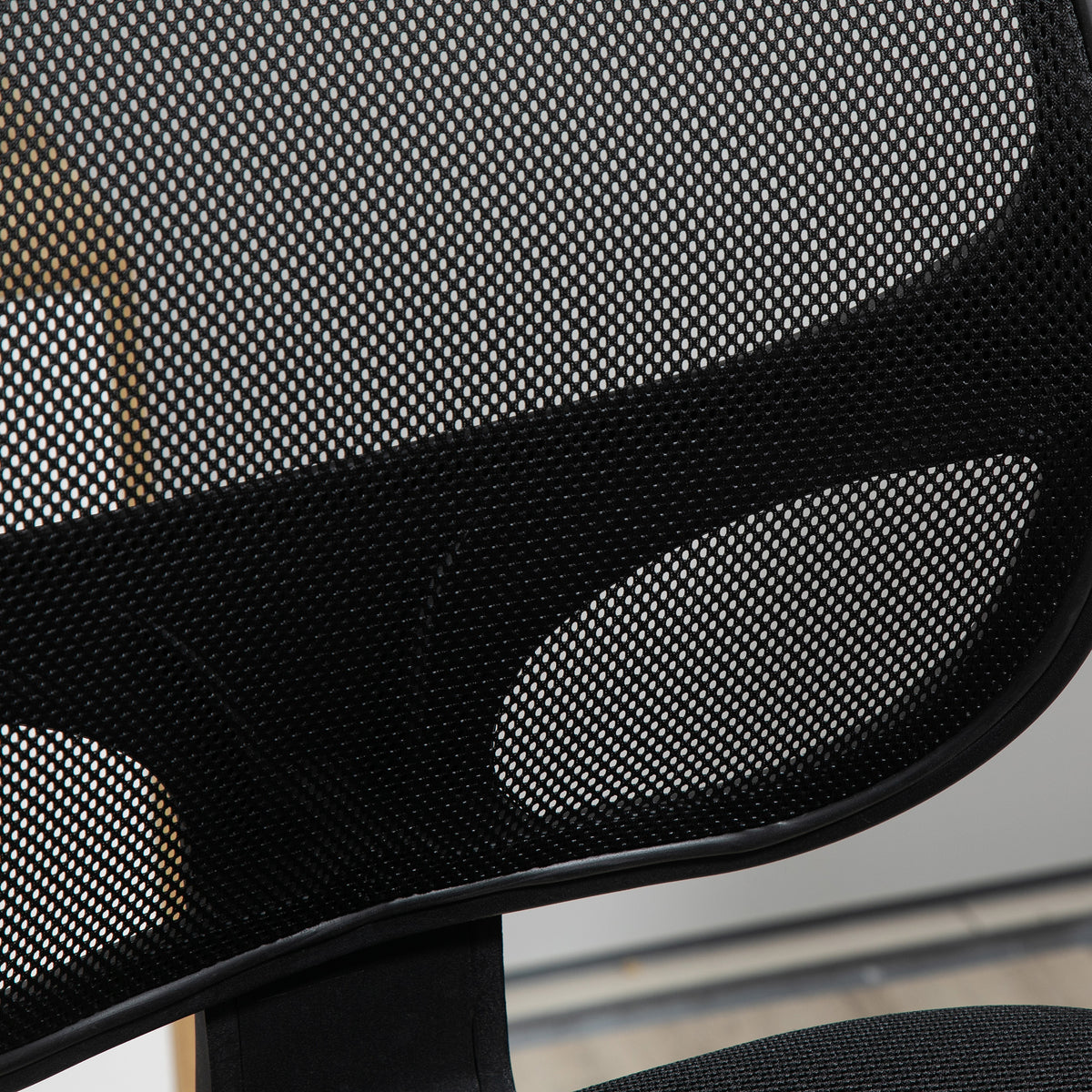 Chaise bureau ergonomique, chaise de dessin, repose-pieds, dossier en maille, hauteur réglable, 64x57x110-132cm, noir