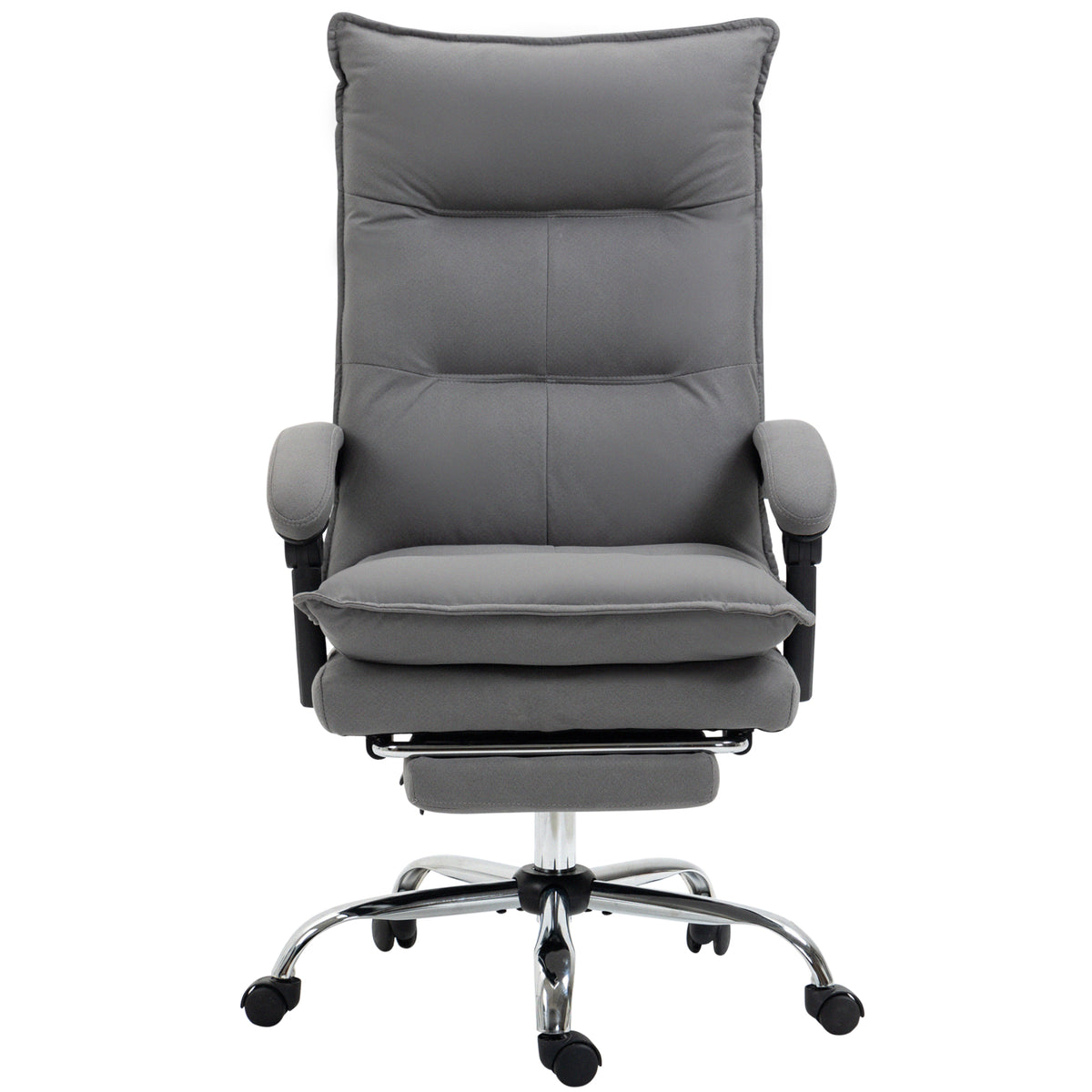 Fauteuil de bureau massant et chauffant, chaise de bureau, hauteur réglable, dossier inclinable, 66x74x121,5cm gris