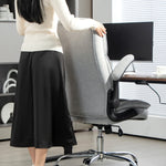 Fauteuil de bureau, chaise bureau ergonomique, hauteur réglable, accoudoirs relevables, 70 x 70 x 114-122 cm, gris