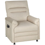 Electric Massage and Heating Recliner Armchair in Velvet, Ultra-Quiet, Reclining, USB Port, 82x99x106cm, Beige