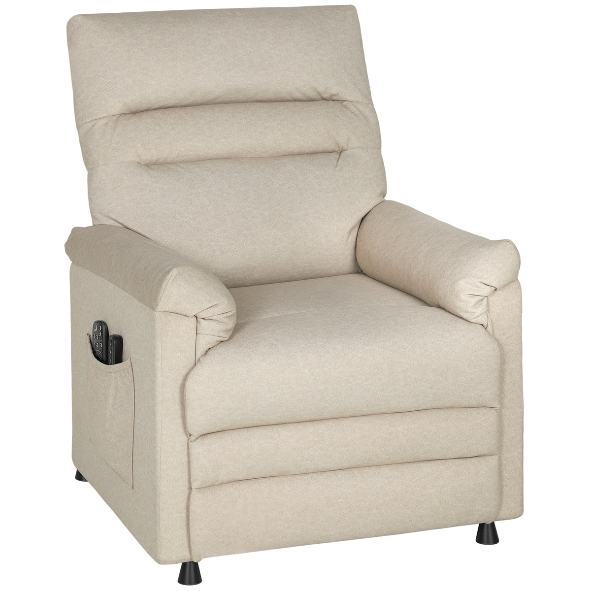 Electric Massage and Heating Recliner Armchair in Velvet, Ultra-Quiet, Reclining, USB Port, 82x99x106cm, Beige
