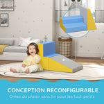 Parcours motricité bébé jouets d'escalade modulable 2 briques géantes en mousse 50 x 50 x 25 cm multicolore