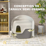 Bac à litière pour chat maison de toilette pour chat couvercle supérieur verrouillable et ouvrable 50 x 50 x 39 cm crème