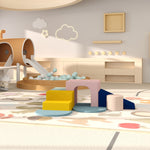 Parcours motricité bébé jouet d'escalade modulable 8 pièces housse lavable en velours 51 x 40 x 40 cm multicolore