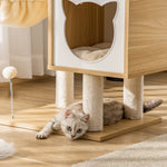 Arbre à chat griffoirs grattoirs multi-équipements niche hamac panier coussins amovibles hauteur 126 cm peluche courte sisal naturel beige